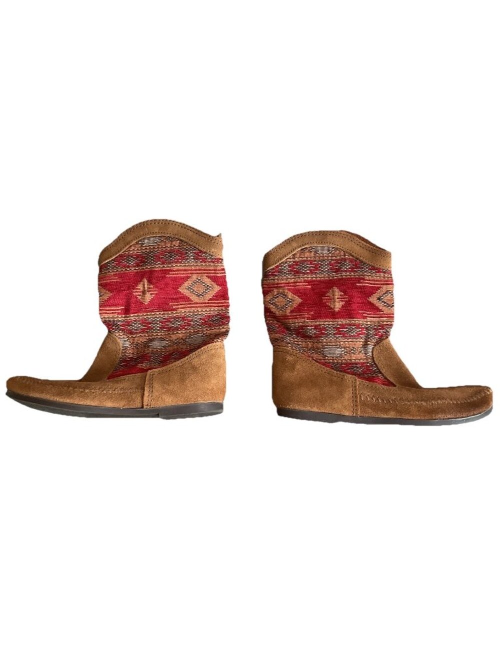minnetonka moccasins Red South Western Booties Size 6 Zipper